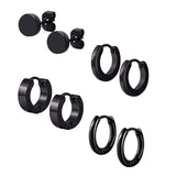Stainless Steel Skull Black Stud Earring Set For Men Punk Earrings Set Men'S Jewelry Gothic Men Earrings Studs Lot Ear Stud Set daiiibabyyy