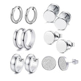 Stainless Steel Skull Black Stud Earring Set For Men Punk Earrings Set Men'S Jewelry Gothic Men Earrings Studs Lot Ear Stud Set daiiibabyyy