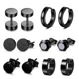 Stainless Steel Skull Black Stud Earring Set For Men Punk Earrings Set Men'S Jewelry Gothic Men Earrings Studs Lot Ear Stud Set daiiibabyyy