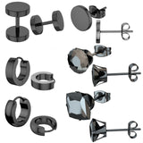 Stainless Steel Skull Black Stud Earring Set For Men Punk Earrings Set Men'S Jewelry Gothic Men Earrings Studs Lot Ear Stud Set daiiibabyyy