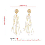 New Boho White Imitation Pearl Round Circle Hoop Earrings Women Gold Color Big Earings Korean Jewelry Brincos Statement Earrings daiiibabyyy