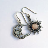 Bohemia Sun and Moon Earrings Silver Color Crystal Drop Earrings Women Female Boho Fashion Jewelry Gift for her daiiibabyyy