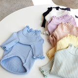 Pet Bottoming Shirt Teddy Warm Sweater Puppy Solid Color Clothes Knitted Pet Pullovers Pet Dog Clothes daiiibabyyy