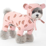 Cotton Pet Clothes Bear Pattern Dog Pajamas Jumpsuit 4 Legs Coat O-neck Tshirt Sweatshirt Set Pajamas Overalls Puppy Cat Clothes daiiibabyyy