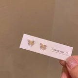 Fashion Fairy Stereo Butterfly Earrings Set Combination Small Simple Niche Design Online Celebrity Hypoallergenic Earrings daiiibabyyy