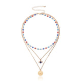 Fashion Turkish Evil Eyes Multilayer Necklaces For Women Bohemian Vintage Devil Pendant Necklaces Choker Beads Party Jewelry New daiiibabyyy