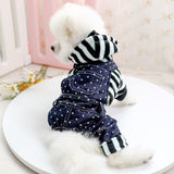 PETCIRCLE New Dog Puppy Clothes Striped Thicker Dots Overalls Fit Small Pet Dog Cat All Season Pet Cute Costume Dog Clothes Coat daiiibabyyy