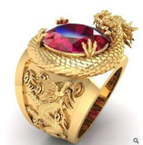 Milangirl Creative Personality King Horse Two-tone Knight Rings for Men Hip Hop Punk Style Fashion  Rings daiiibabyyy