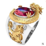 Milangirl Creative Personality King Horse Two-tone Knight Rings for Men Hip Hop Punk Style Fashion  Rings daiiibabyyy