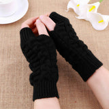 Half Finger Gloves for Women Winter Soft Warm Wool Knitting Arm Gloves Soft Warm Mittens Handschoenen Unisex Guantes Mujer Ne daiiibabyyy