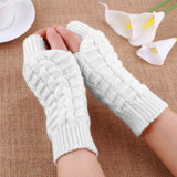 Half Finger Gloves for Women Winter Soft Warm Wool Knitting Arm Gloves Soft Warm Mittens Handschoenen Unisex Guantes Mujer Ne daiiibabyyy