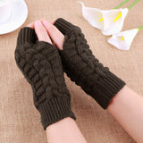 Half Finger Gloves for Women Winter Soft Warm Wool Knitting Arm Gloves Soft Warm Mittens Handschoenen Unisex Guantes Mujer Ne daiiibabyyy