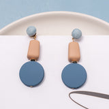Korean Blue Geometric Acrylic Resin Drop Earrings for Women Statement Round Square Dangle Earrings  Fashion Brincos Jewelry daiiibabyyy