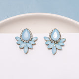 Korean Blue Geometric Acrylic Resin Drop Earrings for Women Statement Round Square Dangle Earrings  Fashion Brincos Jewelry daiiibabyyy