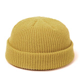 Knitted Hats for Women Skullcap Men Beanie Hat Winter Retro Brimless Baggy Melon Cap Cuff Docker Fisherman Beanies Hats For Men daiiibabyyy