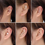 New Ear Wrap Crawler Hook Earring for Women Korean Style Crystal Lightning Stud Earring Personality Climber Earring Jewelry Gift daiiibabyyy