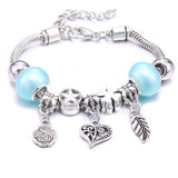Charm Bracelet & Bangles Jewelry white butterfly Crown Beads Bracelets Brands Bracelets Fit Women Girl Friendship Gift daiiibabyyy