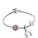 Love You Forever Beads Charm Bracelets DIY Elegant Silver Color Snake Chain Bracelets For Women Lover Jewelry Gift Special Offer daiiibabyyy
