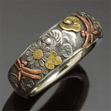 Vintage Dragonfly Rings for Women Classic Metal Sunflower Wedding Rings Female Promise Jewelry Ring Size 5 6 7 8 9 10 daiiibabyyy