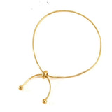 Simple Design Titanium Steel Pull-out Adjustable Bracelet Gold Color Snake Chain Bangle for Women Girl Men Beads Jewelry Gift daiiibabyyy