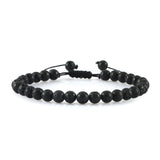 6mm Natural Stone Men Bracelets Charm Tiger Eye Black Beads Bracelet Braided Bangle Adjustable Charm Women Yoga Jewelry pulseras daiiibabyyy