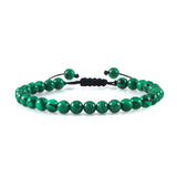 6mm Natural Stone Men Bracelets Charm Tiger Eye Black Beads Bracelet Braided Bangle Adjustable Charm Women Yoga Jewelry pulseras daiiibabyyy