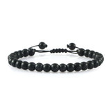 6mm Natural Stone Men Bracelets Charm Tiger Eye Black Beads Bracelet Braided Bangle Adjustable Charm Women Yoga Jewelry pulseras daiiibabyyy