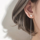 Hot New Silver Color Needle Willow Leaf Earrings Female Fashion Jewelry Temperament Simple Long Tassel Earrings For Women Gift daiiibabyyy