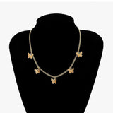 LATS Butterfly Choker Necklace For Women Gold color Chain Statement Collar Female Chocker Best Shining Jewelry Party New daiiibabyyy
