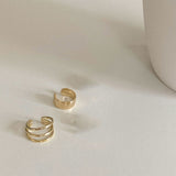 2pcs Fashion Gold Simple Cross Clip Earrings For Women Girls Cute Pearl Cubic Zirconia Ear Cuff Clip Without Piercing Jewerly daiiibabyyy