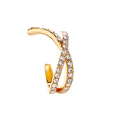2pcs Fashion Gold Simple Cross Clip Earrings For Women Girls Cute Pearl Cubic Zirconia Ear Cuff Clip Without Piercing Jewerly daiiibabyyy