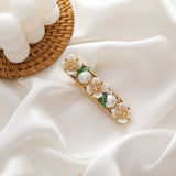 New Fashion Elegant Fresh Shell Flowers And Leaves Barrettes Ornaments Bride Hairpin Retro Simulated Pearl Hair Hair Clip daiiibabyyy
