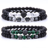 6mm Natural stone beads Bracelet 2pcs/set CZ Ball Beaded bracciali femme Friends Bracelets For Women Men Jewelry mens bileklik daiiibabyyy