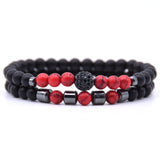 6mm Natural stone beads Bracelet 2pcs/set CZ Ball Beaded bracciali femme Friends Bracelets For Women Men Jewelry mens bileklik daiiibabyyy