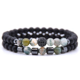 6mm Natural stone beads Bracelet 2pcs/set CZ Ball Beaded bracciali femme Friends Bracelets For Women Men Jewelry mens bileklik daiiibabyyy