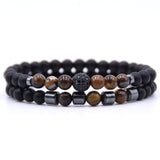 6mm Natural stone beads Bracelet 2pcs/set CZ Ball Beaded bracciali femme Friends Bracelets For Women Men Jewelry mens bileklik daiiibabyyy