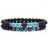 6mm Natural stone beads Bracelet 2pcs/set CZ Ball Beaded bracciali femme Friends Bracelets For Women Men Jewelry mens bileklik daiiibabyyy