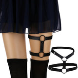 Punk Vegan Leather Garter Goth Girl Black Aesthetic Grunge Leg  Jewelry Straps Thigh Harness Kawaii  Gothic Harajuku Accessories daiiibabyyy