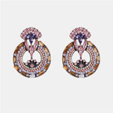 Ztech New Korea Fashion Pink Resin Beaded Drop Earrings For Women Girls ZA Wedding Jewelry 30 Designs Dangle Statement Bijoux daiiibabyyy