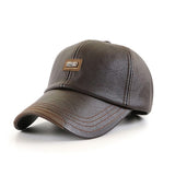NEW Baseball Cap Casual Fashion Hat Autumn And Winter Plus Velvet Cap Leather Baseball Cap For Men daiiibabyyy