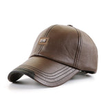 NEW Baseball Cap Casual Fashion Hat Autumn And Winter Plus Velvet Cap Leather Baseball Cap For Men daiiibabyyy