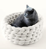 Warm Soft Pet Dogs Cats Bed Mats Handmade Knit Detachable Washable Small Dogs Cats Cave Basket Sleeping Bags Cozy Pets House daiiibabyyy