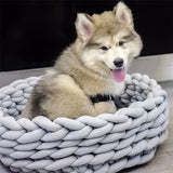 Warm Soft Pet Dogs Cats Bed Mats Handmade Knit Detachable Washable Small Dogs Cats Cave Basket Sleeping Bags Cozy Pets House daiiibabyyy