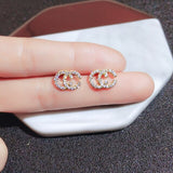 Fashion Shiny Crystal Letter Pendant Earrings for Women 2021 New Korean Statement Earrings Girl Party Jewelry Accessories Gifts daiiibabyyy