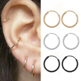 New Vintage Rose Gold Multiple Dangle Small Circle Hoop Earrings for Women серьги Jewelry Steampunk Ear Clip Gift