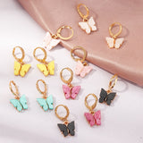 TAFREE Korean new Fashion Earrings Acrylic butterfly shape Jewelry small fresh sweet Drop Earing For woman Cute best gifts E3362 daiiibabyyy