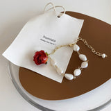 Classic Fashion Natural Stone Pearl Pendant Bracelet For Woman Exquisite New Lucky Cuff Bracelet Anniversary Gift Luxury Jewelry daiiibabyyy