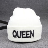 Beanies KING QUEEN Letter Embroidery Warm Hat Knitted Cap Hip Hop Men Women Lovers Street Dance Bonnet Skullies Black White daiiibabyyy