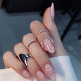 Gothic Metal Line Thin Nail Rings for Women Daily Fingertip Protective Cover Fashion Jewelry daiiibabyyy