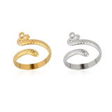 Snake Ring Stainless Steel Rings For Women Statement Ring Women's Rings Punk Open Finger Gold Color Geometry Ring Rings Jewelry daiiibabyyy